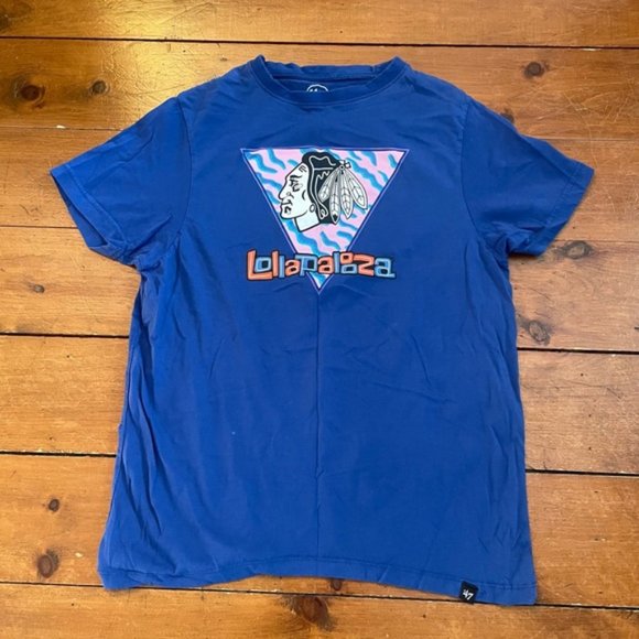 2018 Lollapalooza Chicago Indian Head Blue Concert T Shirt - Picture 3 of 6